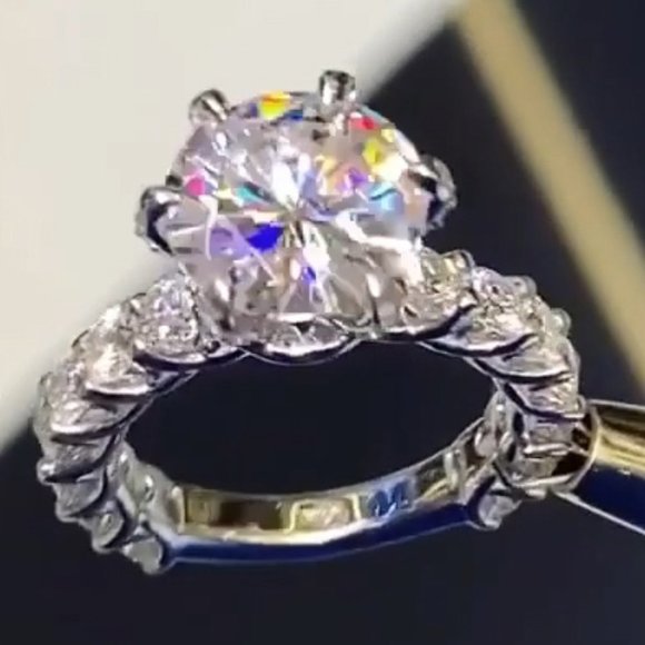 Luxury Large Round Gemstone Anillos Bling Bling Zircon Rings for Women, … - Picture 3 of 8